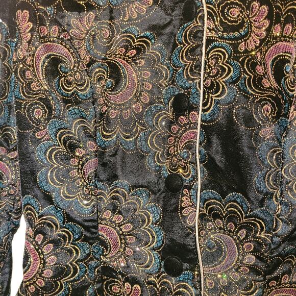 Vntg Scott McClintock Glittery Paisley Velvet Jacket Embroidered Blazer USA - Picture 12 of 12